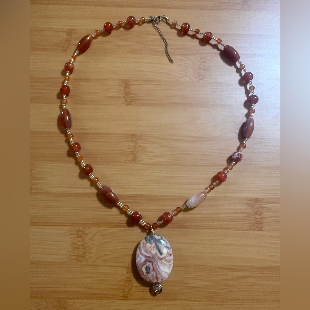 Jasper beaded/stone necklace/rare find